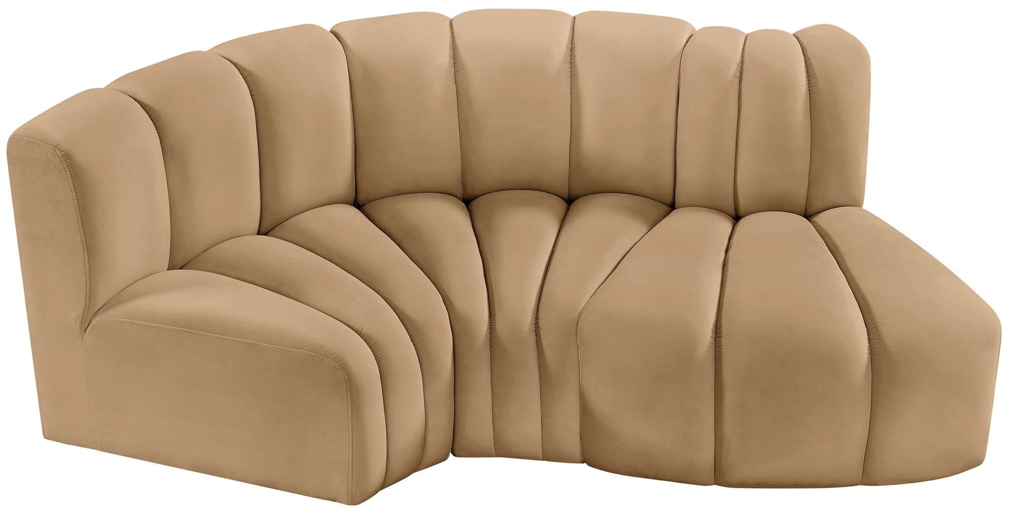 Arc - Velvet 3 Piece Modular L-Shaped Sofa - Best Buy Furniture