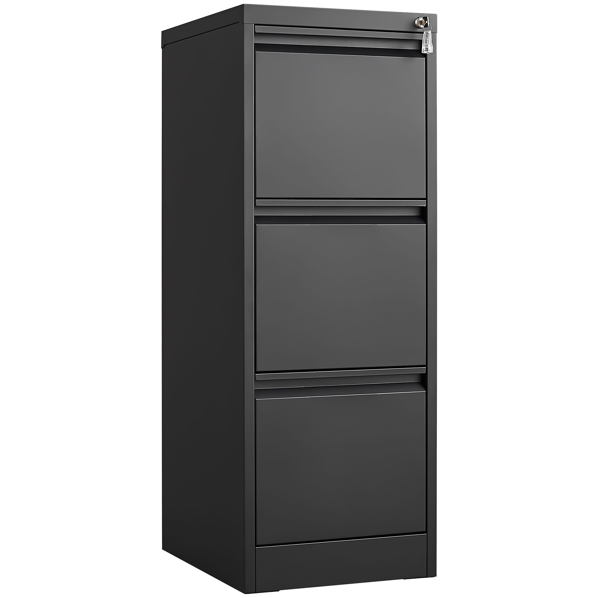Durable Metal 3 Drawer File Cabinet With Lock For Office Storage - Best Buy Furniture