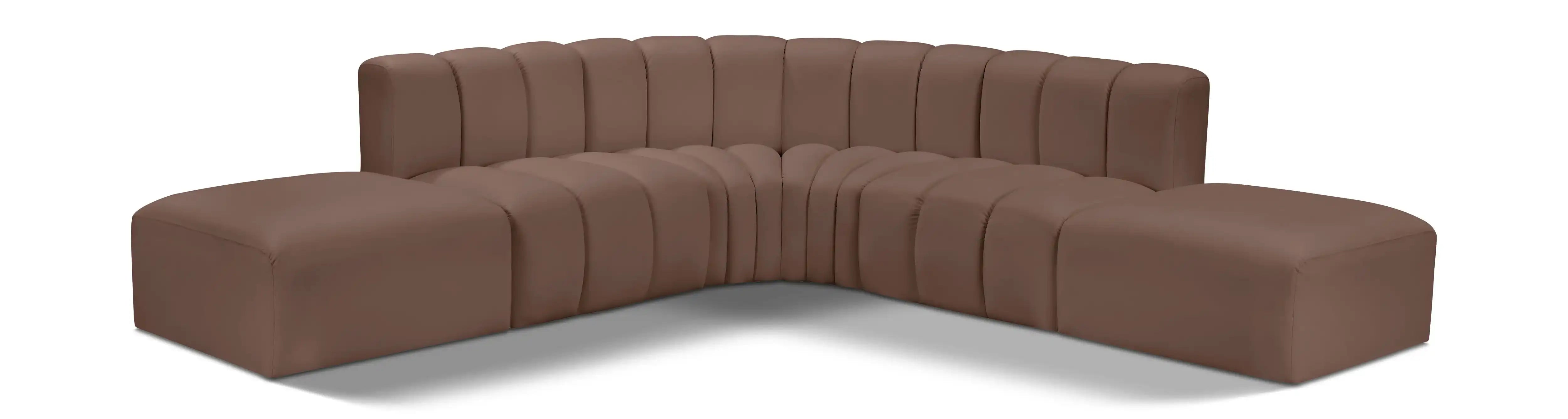 Arc - Faux Leather 6 Piece Corner Modular Sofa - Best Buy Furniture