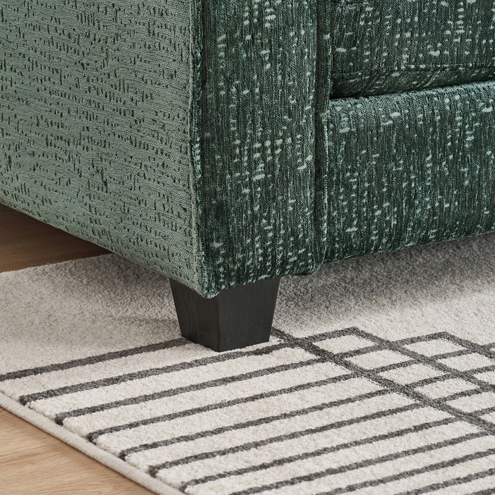 Modern Comfy Chenille L Shaped Sectional Sofa With Movable Ottoman - Best Buy Furniture