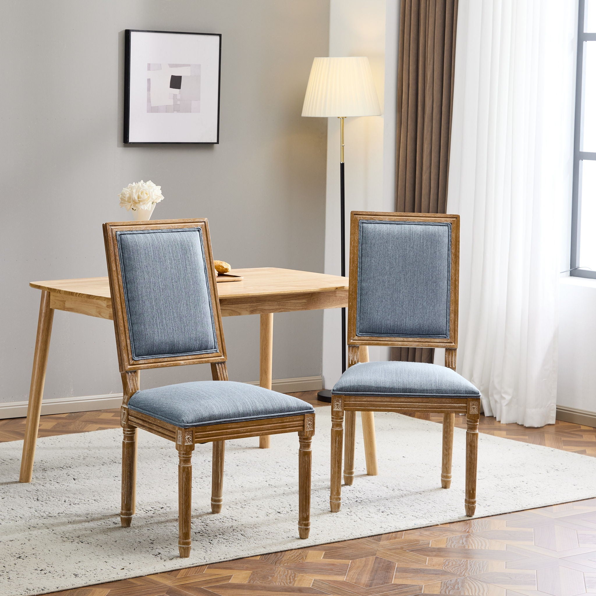 French Country Style Dining Chair With Upholstered Seating And Fluted Legs - Best Buy Furniture