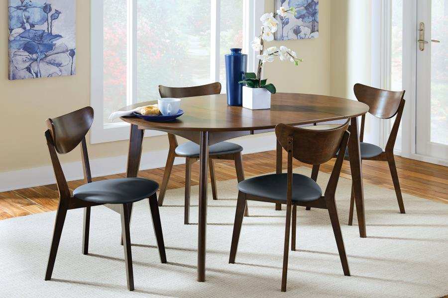 Jedda - 5 Piece Oval Dining Table Set - Dark Walnut - Best Buy Furniture