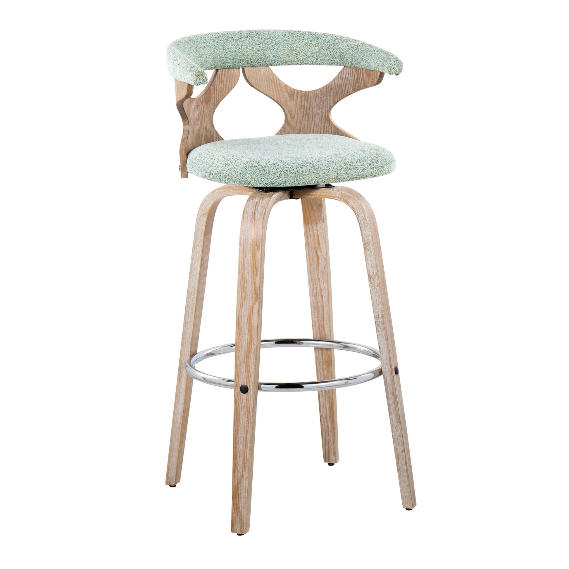 Gardenia - Contemporary Fixed Height Barstool With Swivel With Round Footrest (Set of 2) - Best Buy Furniture