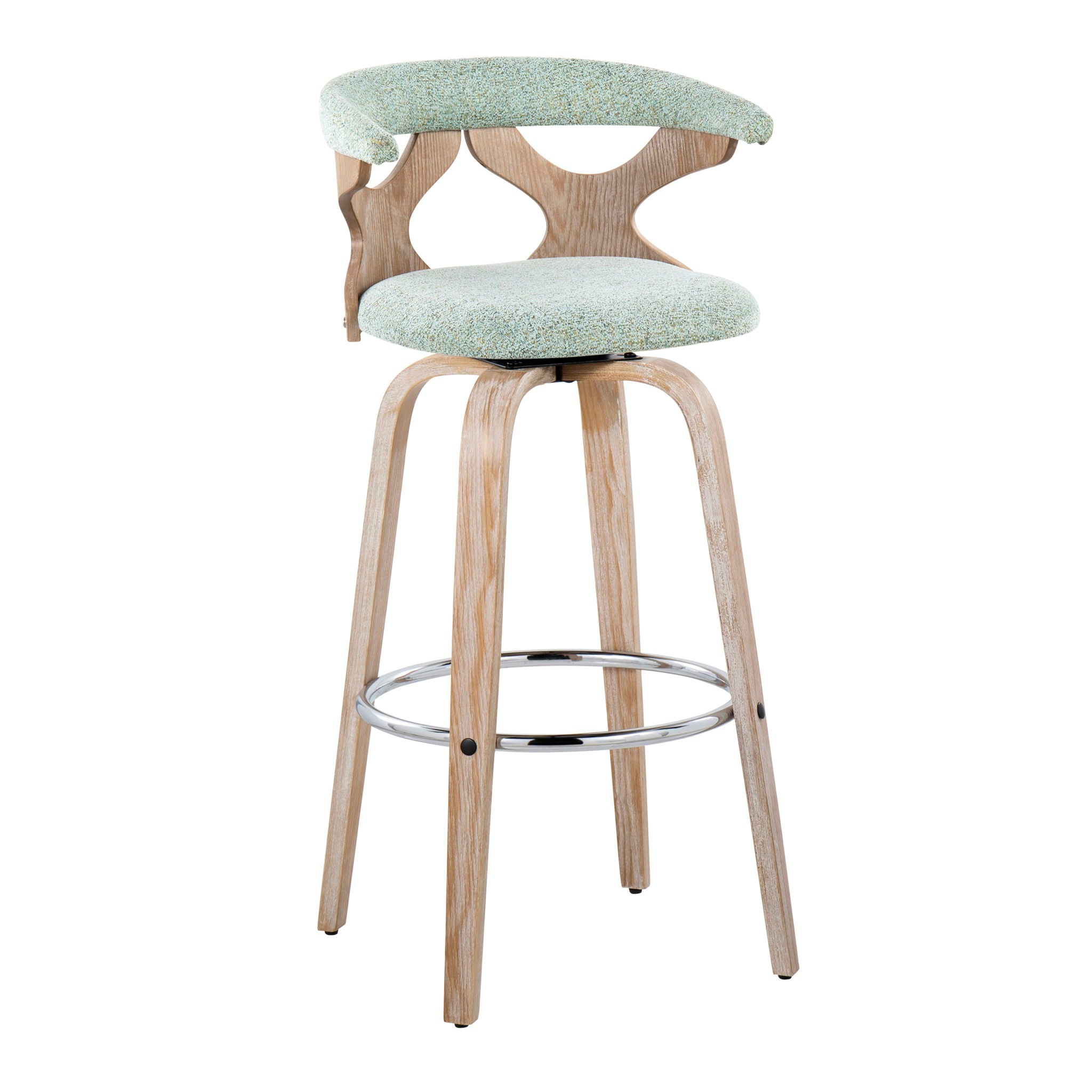 Gardenia - Contemporary Fixed Height Barstool With Swivel With Round Footrest (Set of 2) - Best Buy Furniture