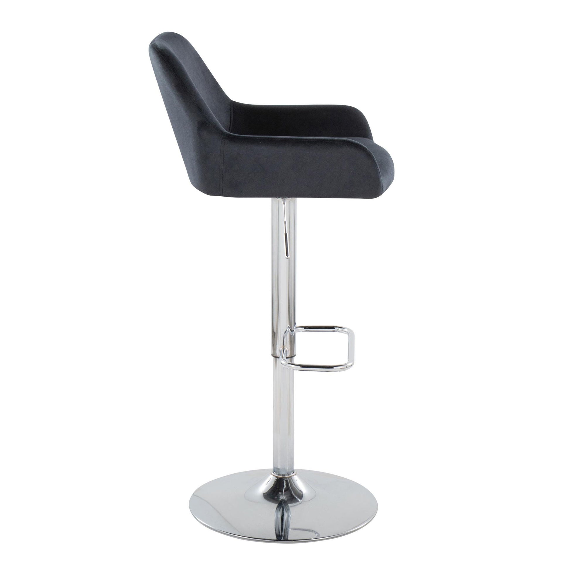 Daniella - Contemporary Adjustable Barstool With Swivel With Rounded Rectangle Footrest (Set of 2) - Best Buy Furniture