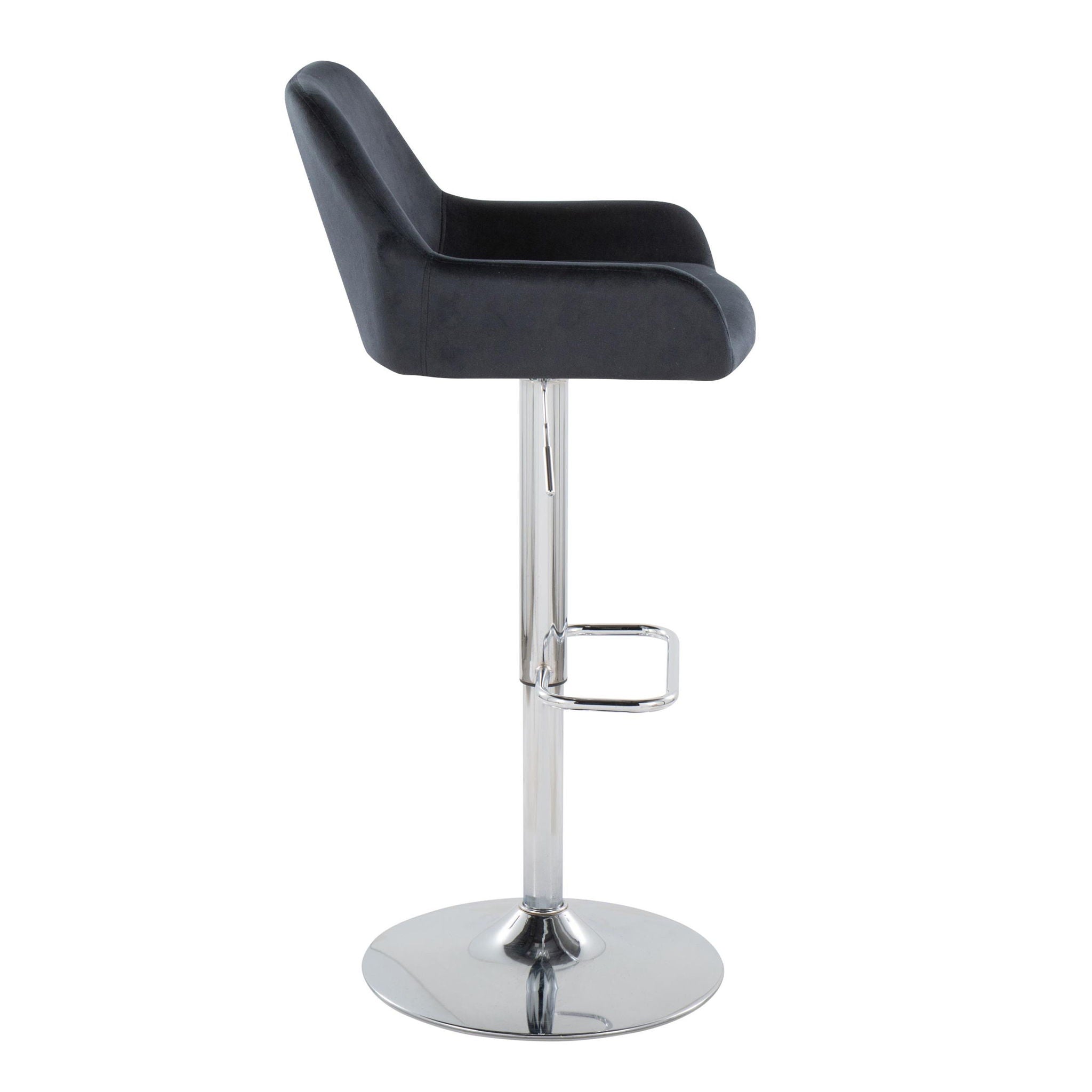 Daniella - Contemporary Adjustable Barstool With Swivel With Rounded Rectangle Footrest (Set of 2) - Best Buy Furniture