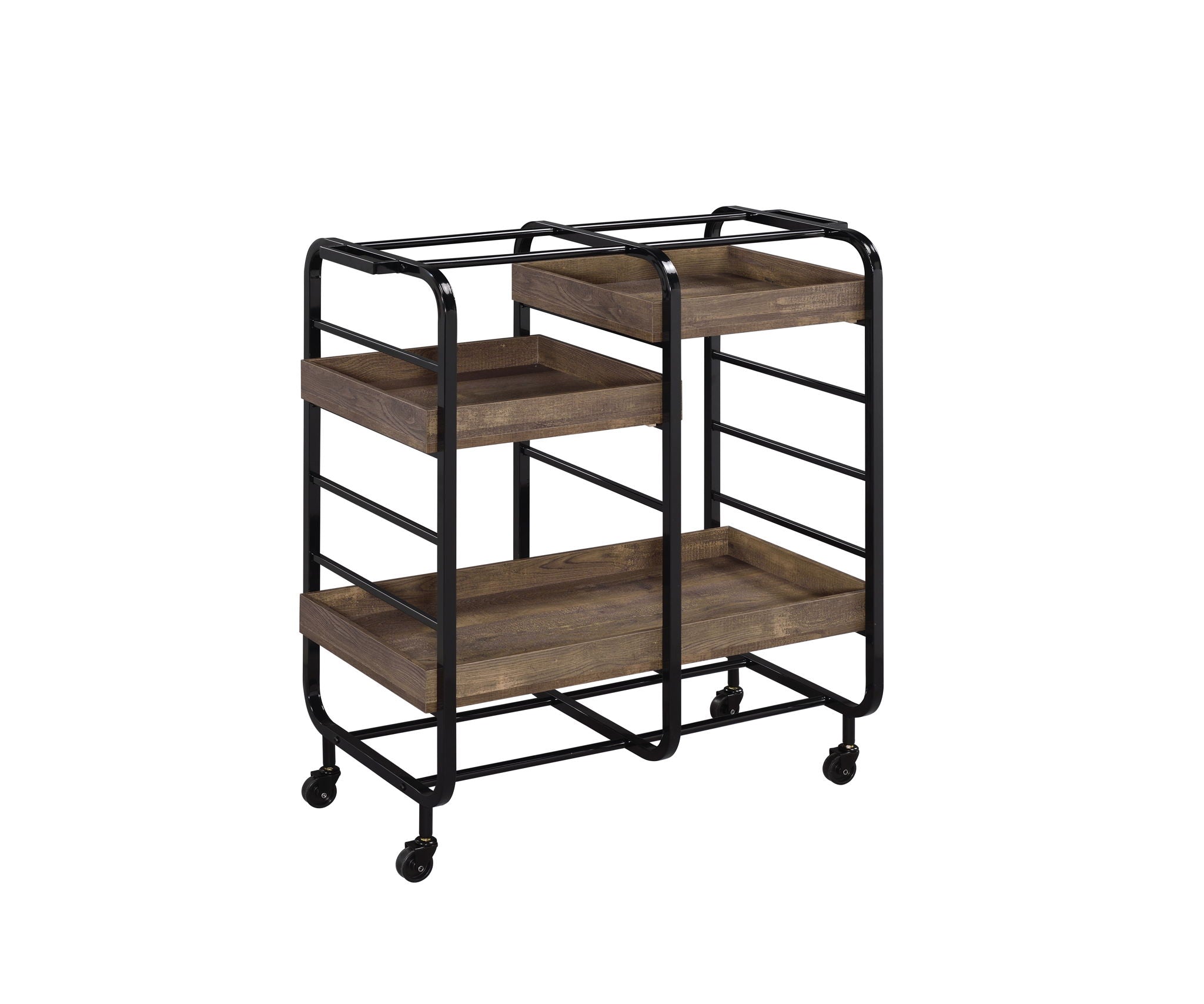 Vorrik - Serving Cart - Black / Walnut - Best Buy Furniture
