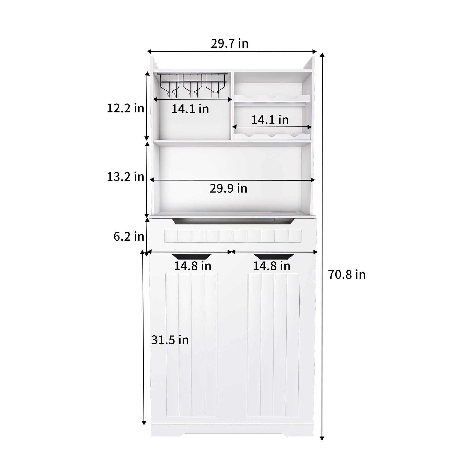 Modern Farmhouse Buffet Cabinet With Hutch Kitchen Storage Sideboard With Drawers & Barn Doors - White - Best Buy Furniture