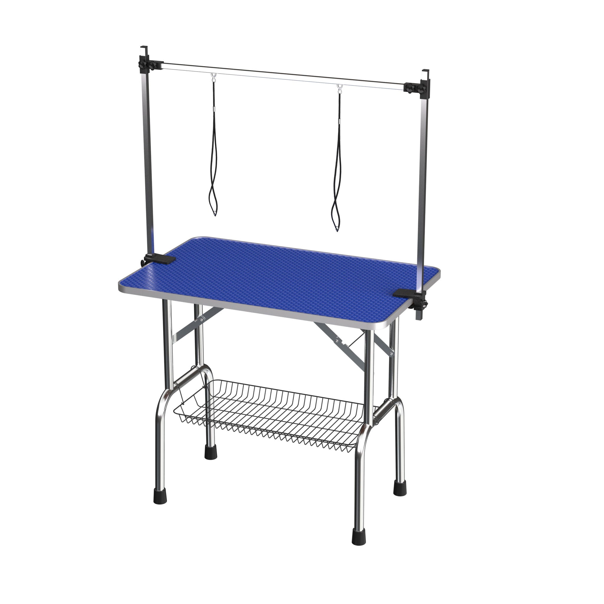 Folding Dog Pet Grooming Table Stainless Steel Frame Rubber Mat On Board With Adjustable Arm And Clamps Pet Dog Cat Grooming Table - Best Buy Furniture