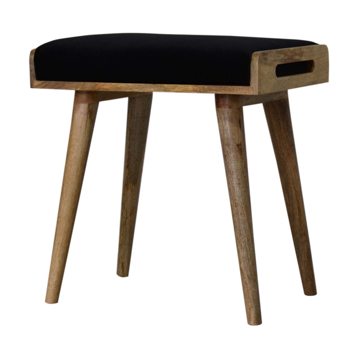 Velvet Tray Style Footstool - Black - Best Buy Furniture