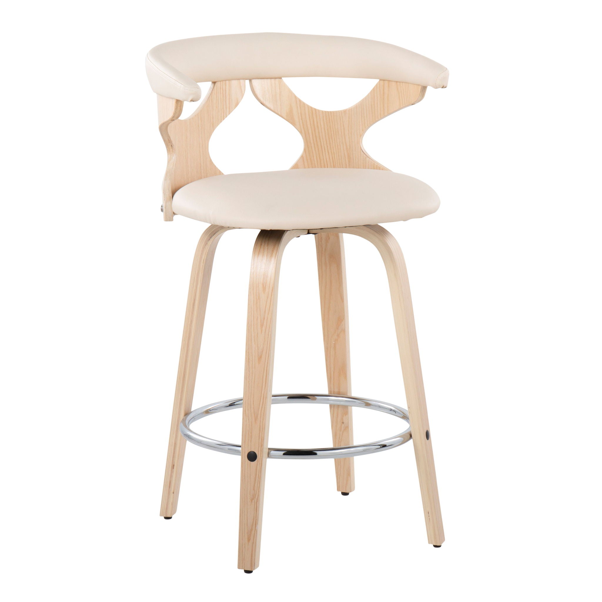 Gardenia - Mid Century Modern Fixed Height Counter Stool With Swivel (Set of 2) - Best Buy Furniture
