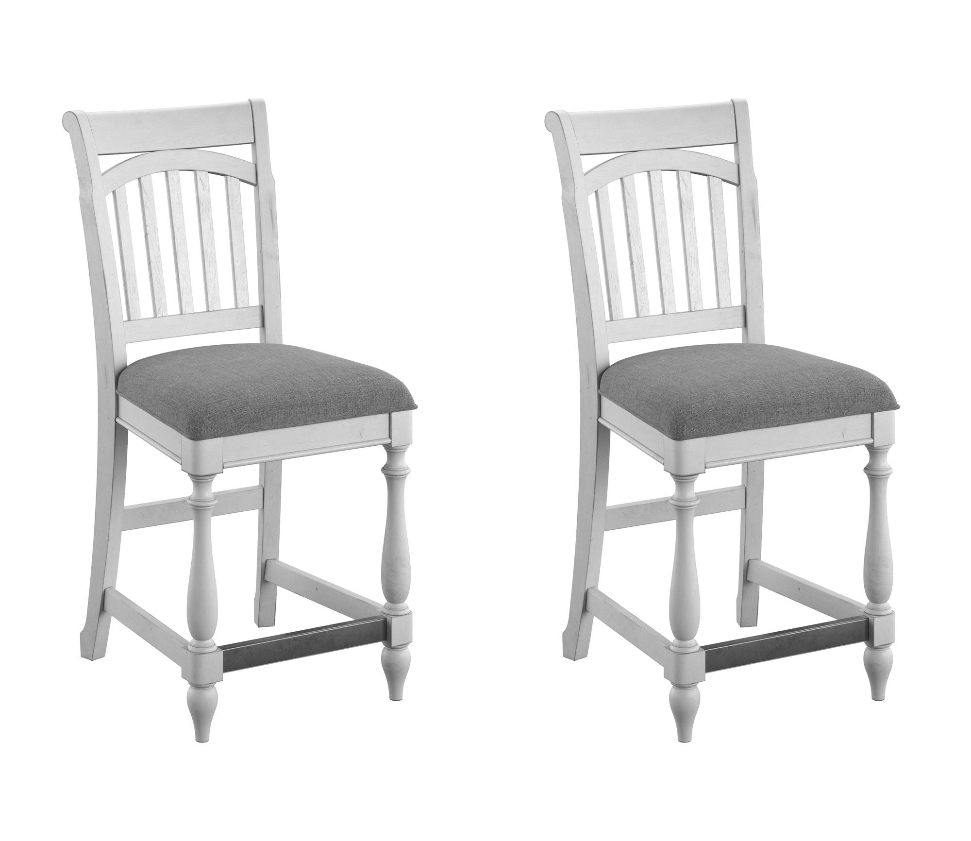 Mariano - Slat Back Barstools (Set of 2) - Gray - Best Buy Furniture