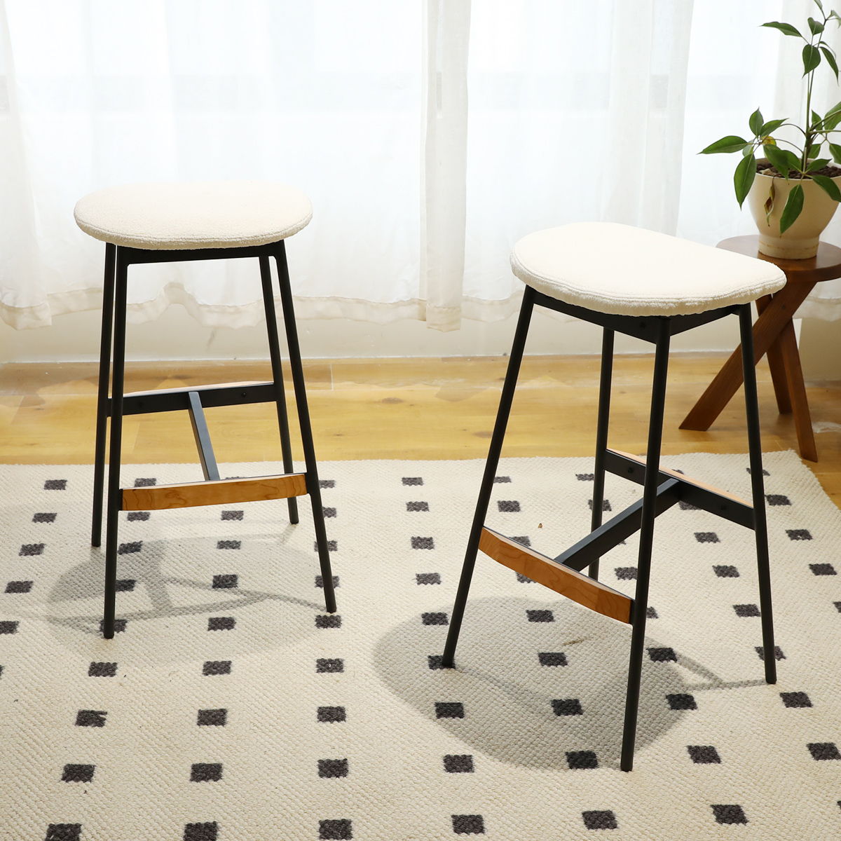 Modern Bar Stools Comfortable & Stylish, Soft Fabric Upholstered, Backless (Set of 2) - Best Buy Furniture