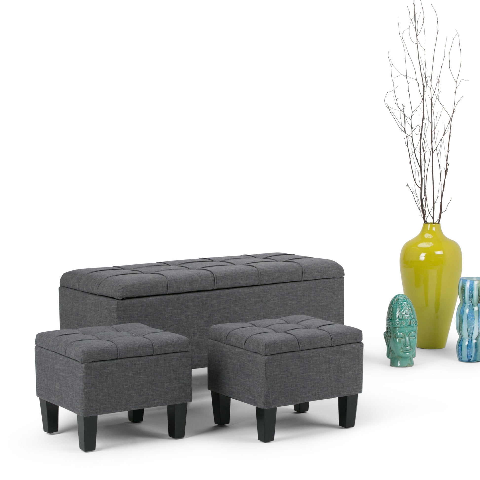 Dover - 3 Piece Storage Ottoman Contemporary Design - Best Buy Furniture