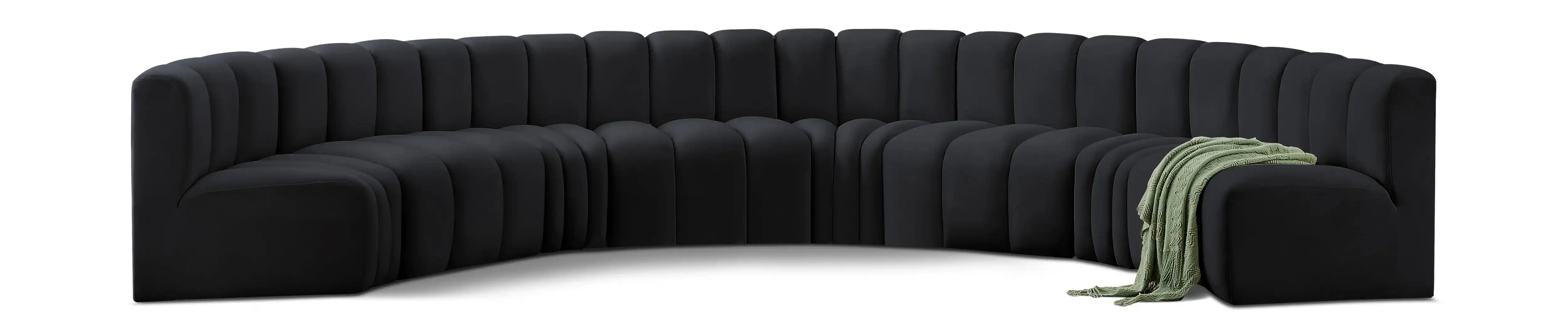 Arc - Velvet 8 Piece U-Shaped Modular Sofa - Best Buy Furniture