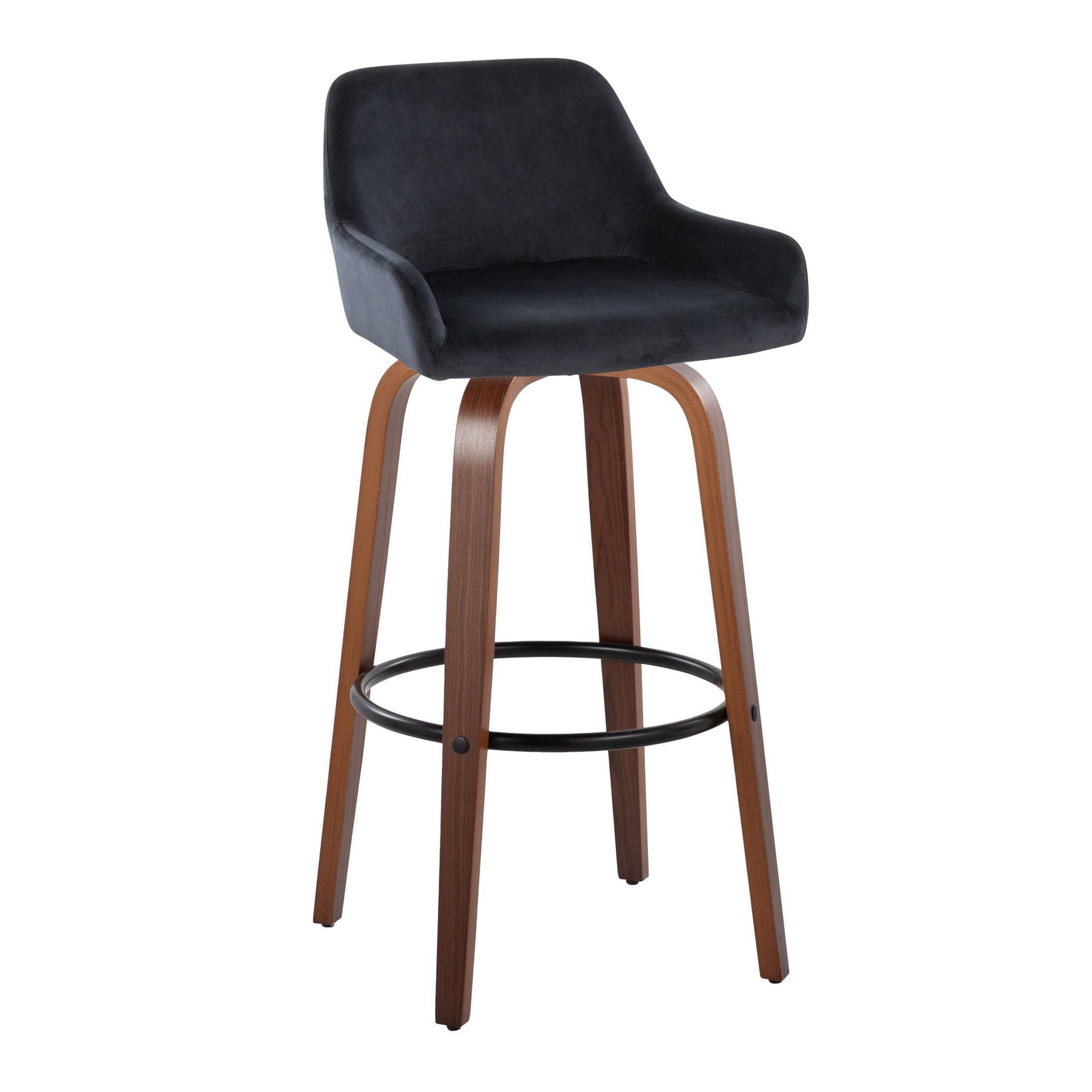 Daniella - Contemporary Fixed Height, Barstool & Swivel And Round Footrest (Set of 2) - Best Buy Furniture