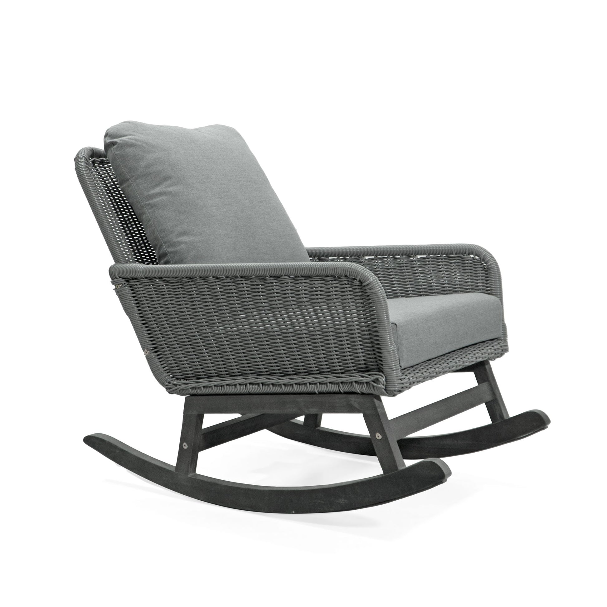 Contemporary Minimalist Wicker Rocking Chair With Soft Polyester Cushions - Best Buy Furniture