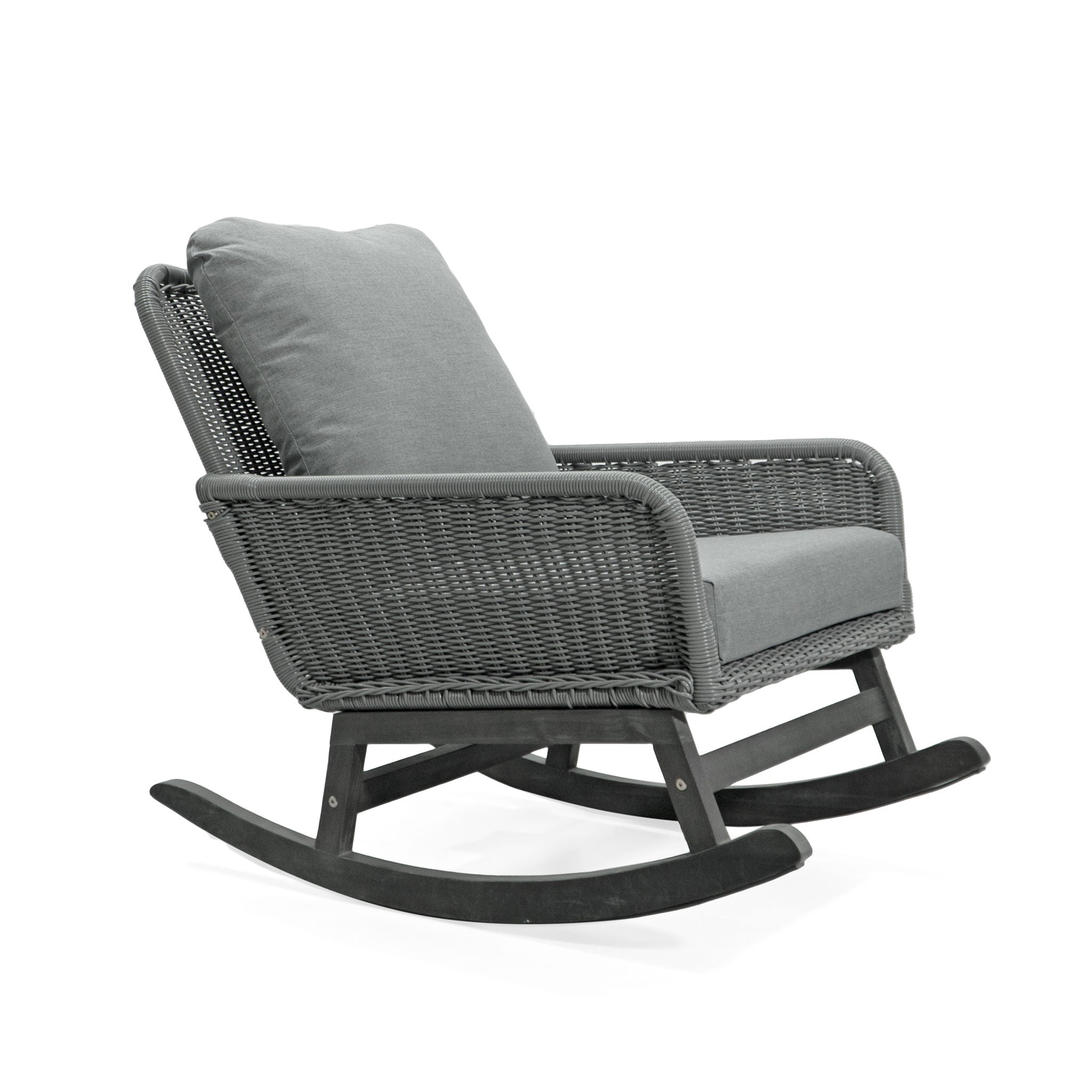 Contemporary Minimalist Wicker Rocking Chair With Soft Polyester Cushions - Best Buy Furniture