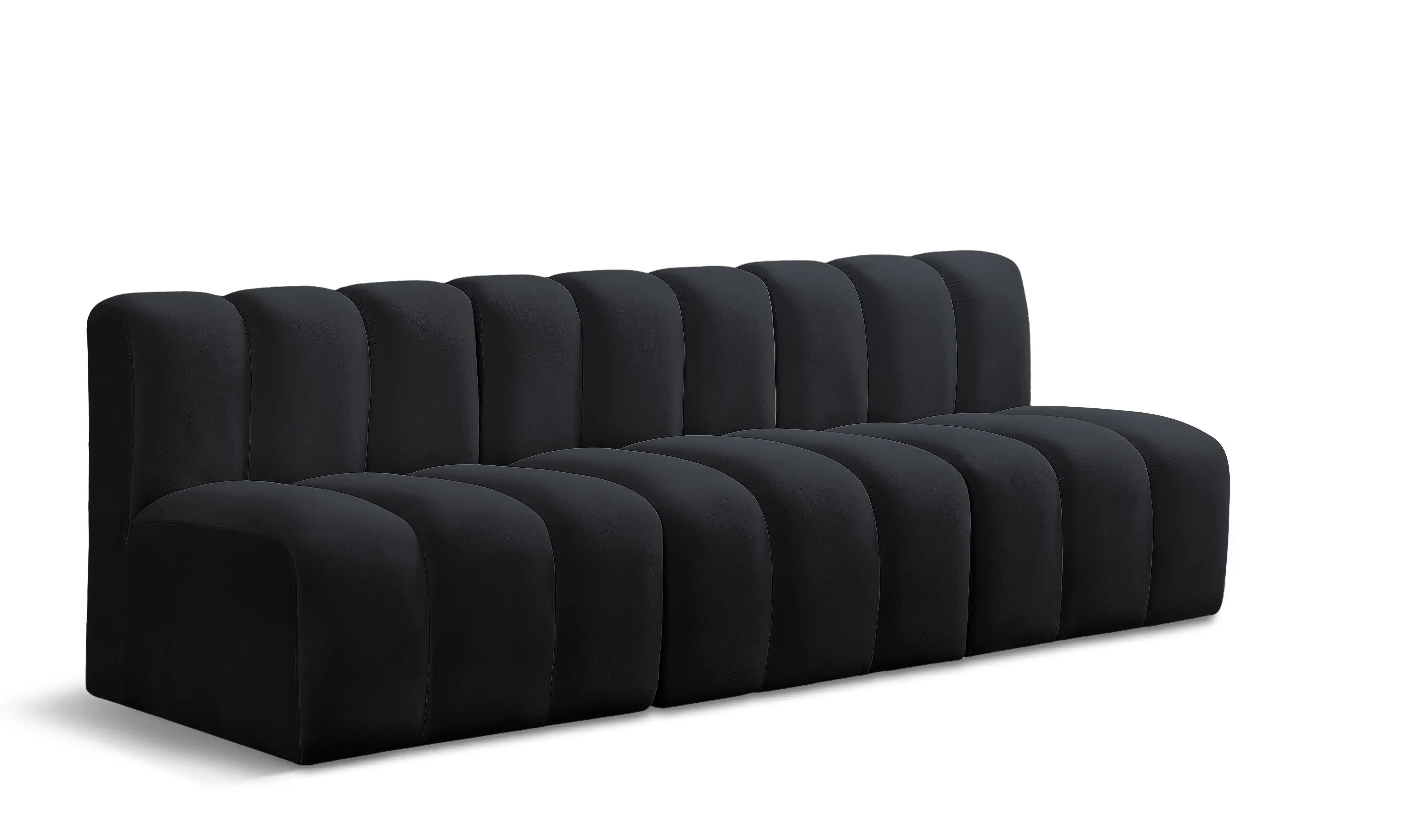 Arc - Velvet 3 Piece Modular Straight Sofa - Best Buy Furniture