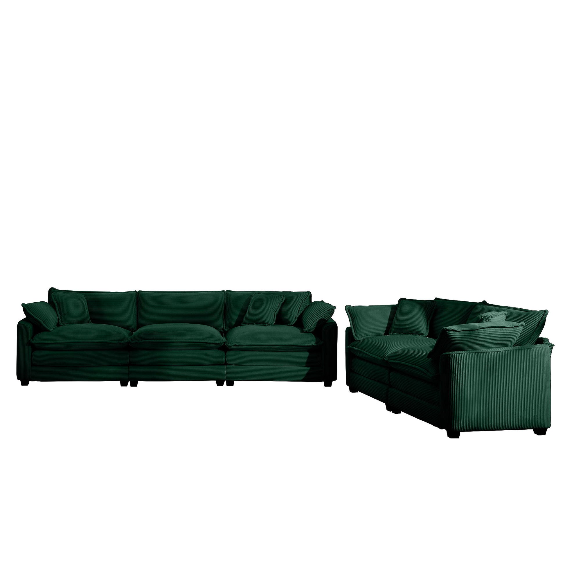 Elegant Corduroy Oversized Sectional Sofa Set With Deep Seats And Flexible Layout - Best Buy Furniture