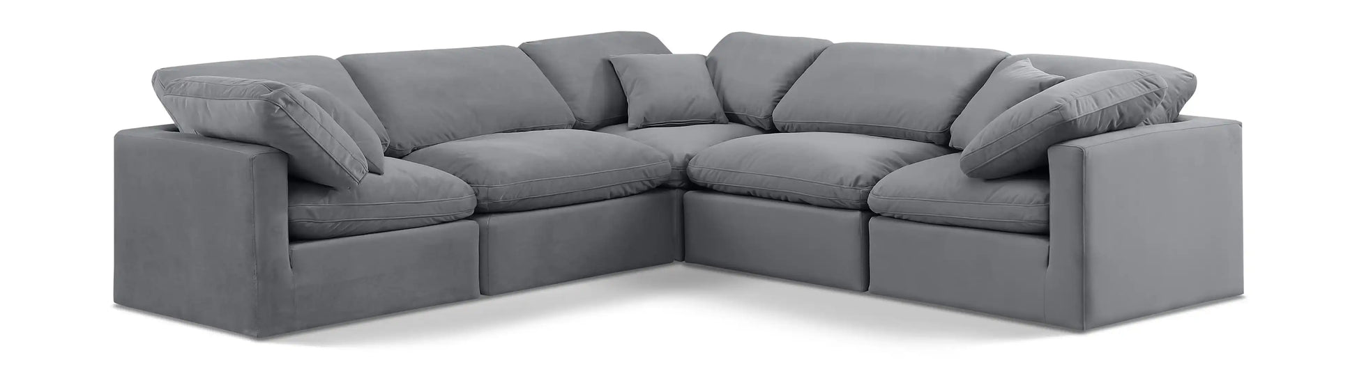 Indulge - Velvet 5 Piece Modular Corner Sectional - Best Buy Furniture