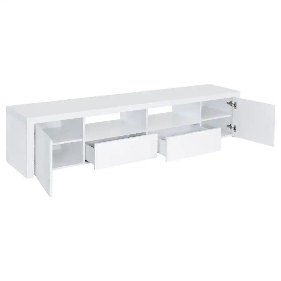 Jude - 2 Door Engineered Wood TV Stand - High Gloss White - Best Buy Furniture