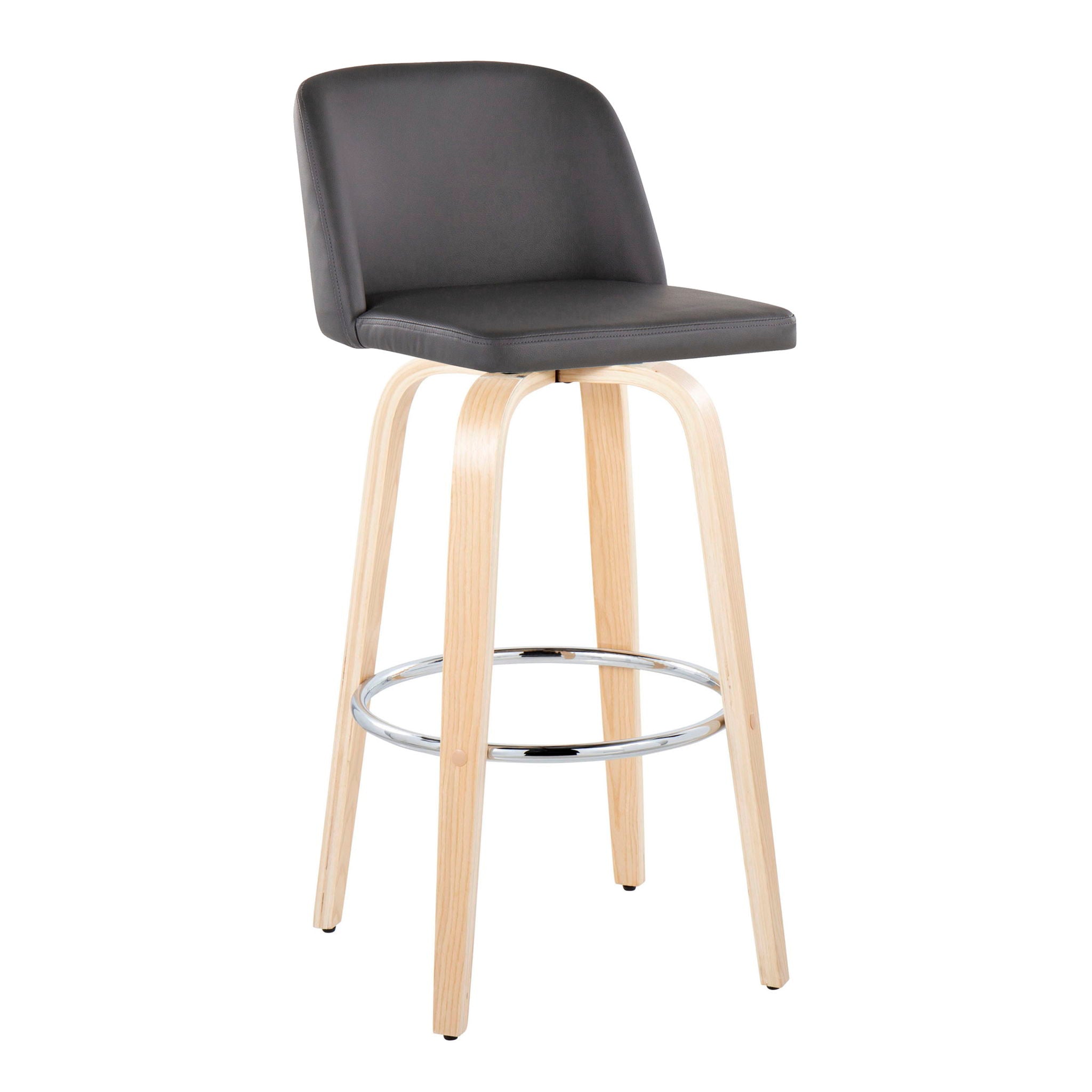 Toriano - Contemporary Fixed Height Barstool & Swivel With Round Footrest (Set of 2) - Best Buy Furniture