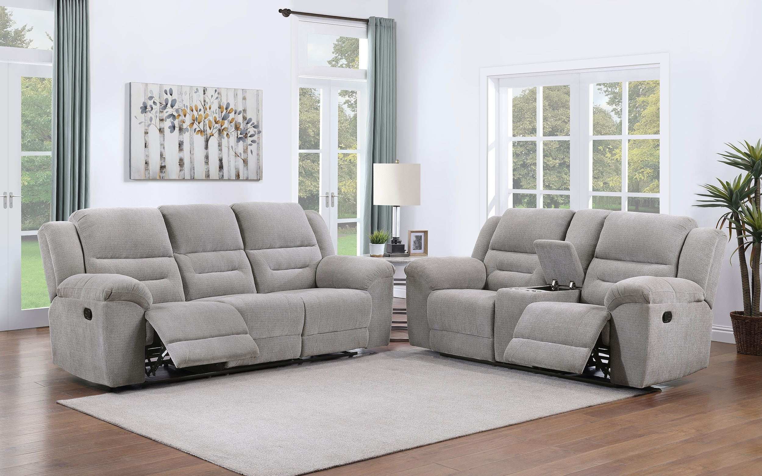 Gilson - Chenille Upholstered Sofa Set - Best Buy Furniture