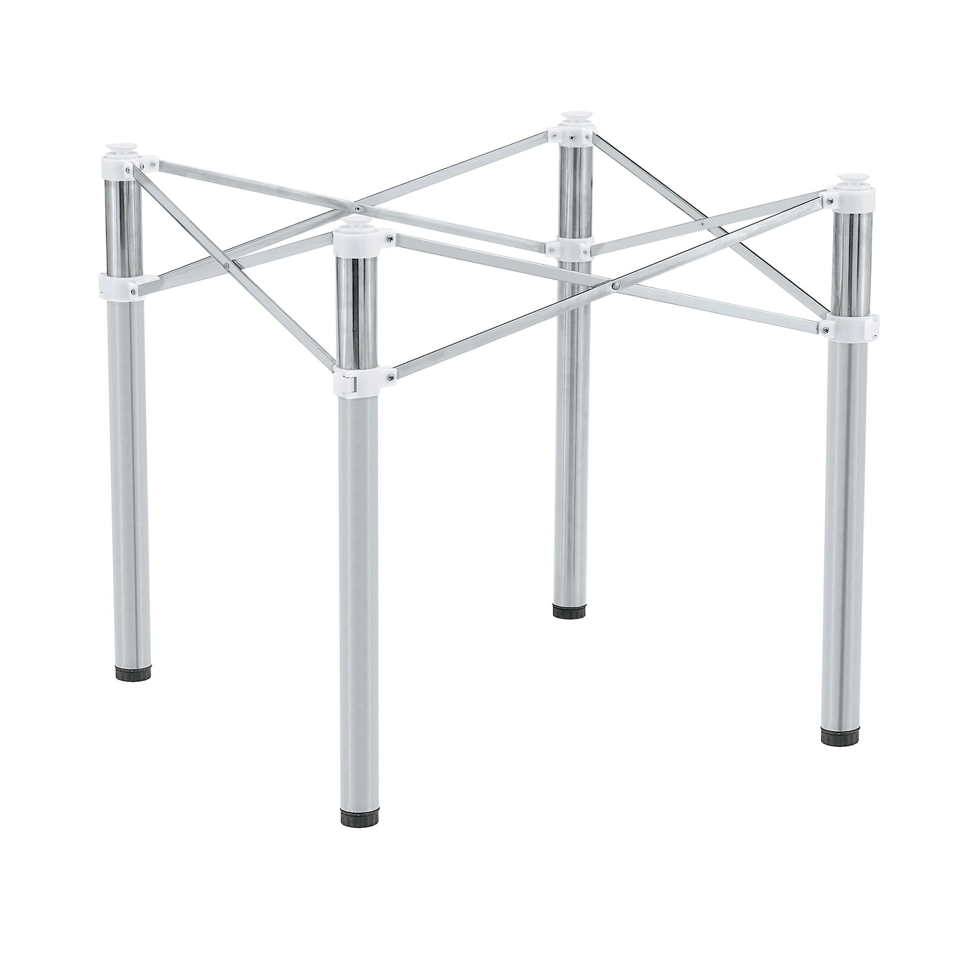 Simple Silver Stainless Steel Folding Table Frame Multifunctional Space Saving Design.Separate Folding Table Legs That Can Be Paired With Various Sizes And Styles Of Tabletops - Silver - Best Buy Furniture