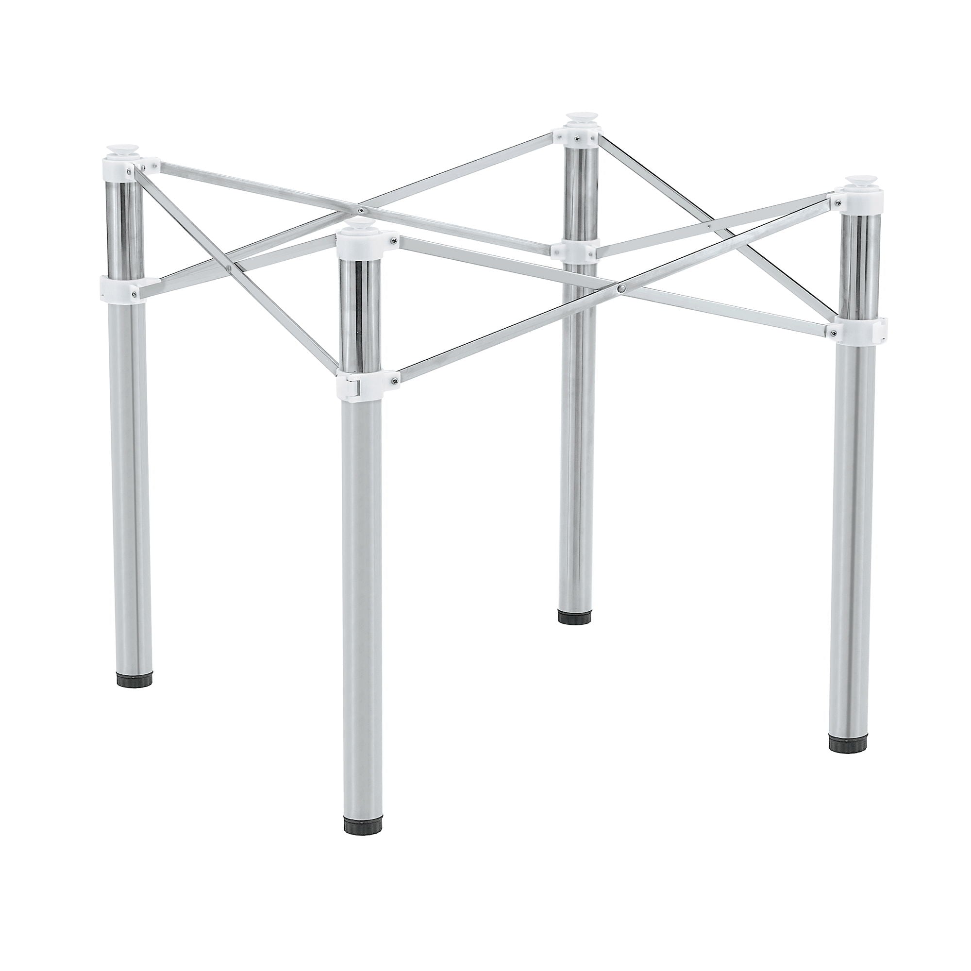 Simple Silver Stainless Steel Folding Table Frame Multifunctional Space Saving Design.Separate Folding Table Legs That Can Be Paired With Various Sizes And Styles Of Tabletops - Silver - Best Buy Furniture