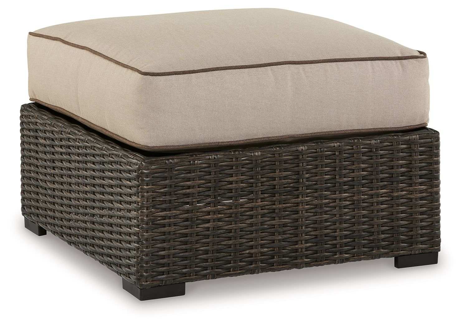 Coastline Bay - Ottoman With Cushion - Brown - Best Buy Furniture