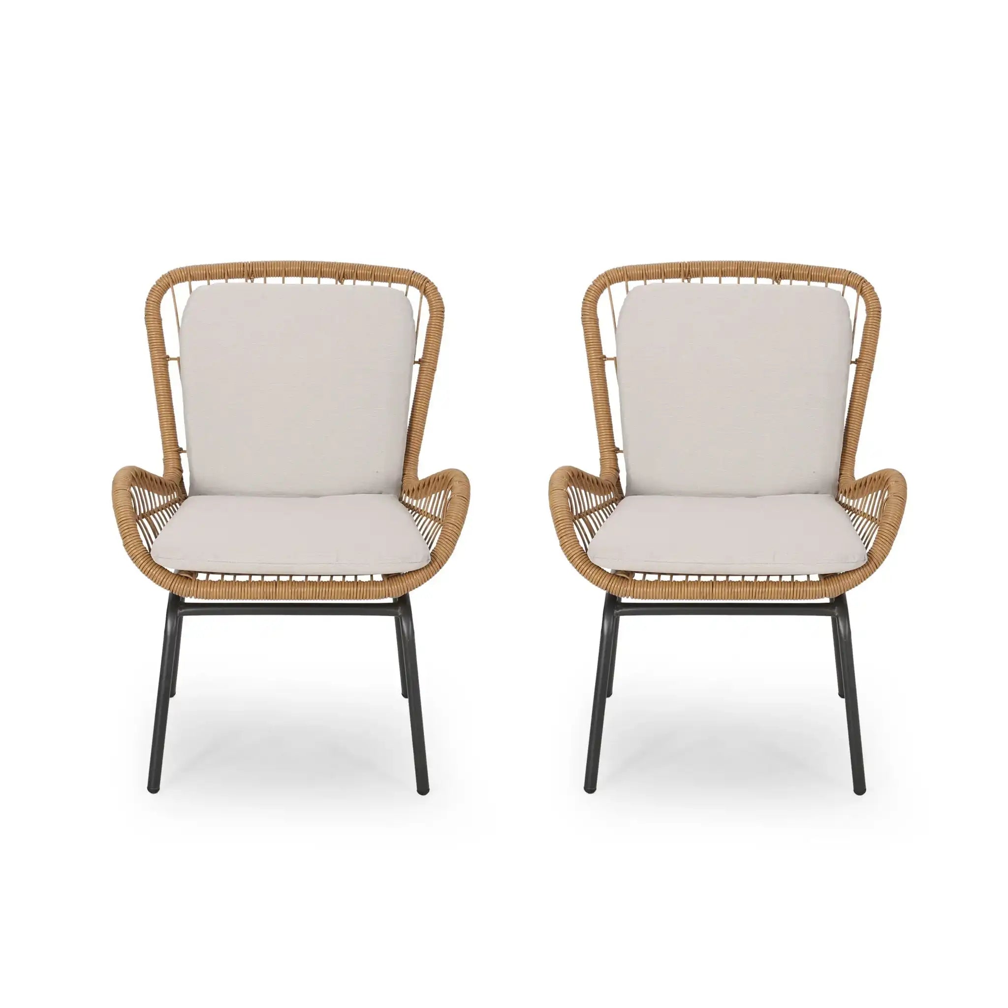 Outdoor Wicker Club Chair With Cushions (Set of 2) - Best Buy Furniture