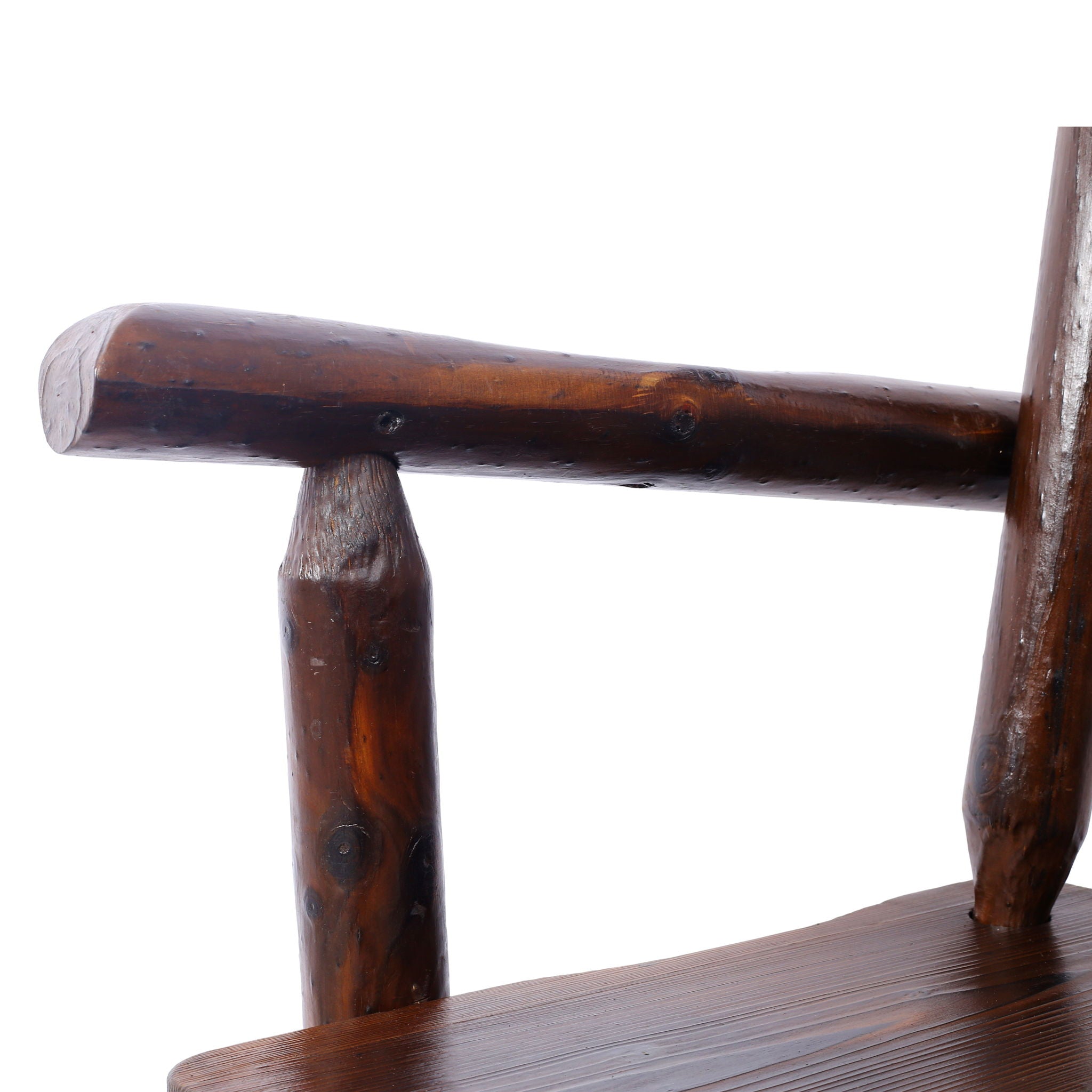 Rustic Bar Stool, Fir Wood Construction, Wide Armrest - Best Buy Furniture