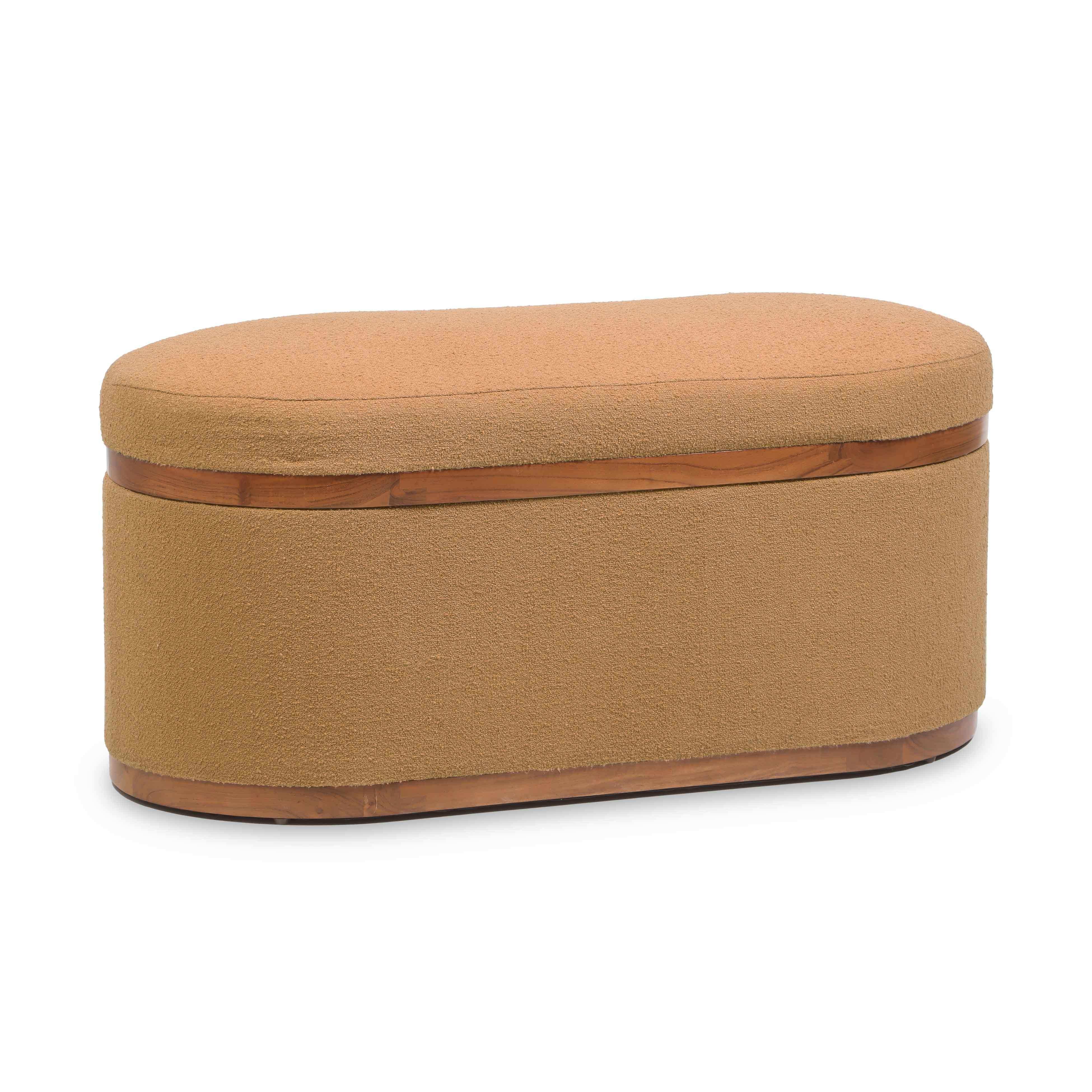Olivier - Boucle Oval Storage Ottoman - Best Buy Furniture