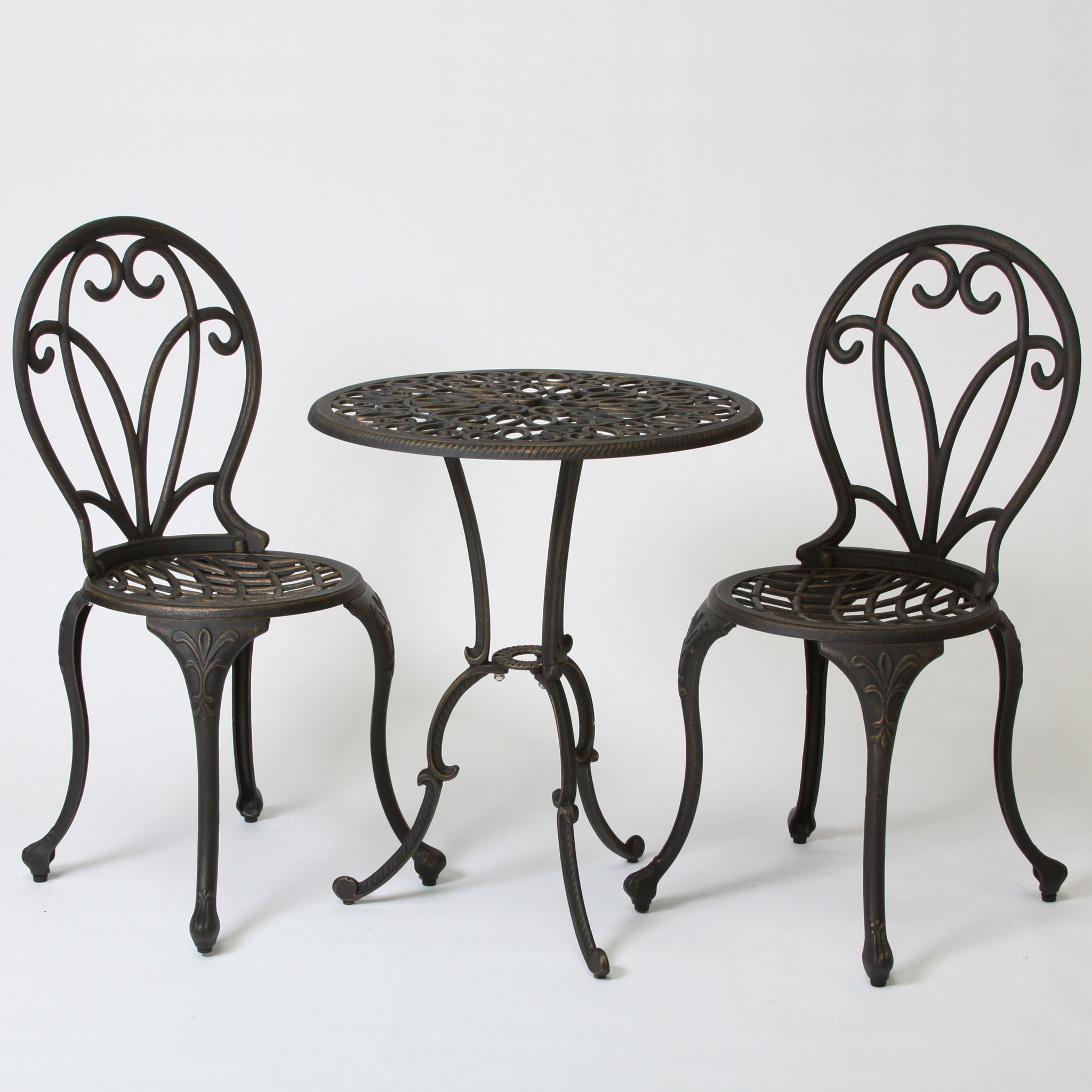 Thomas - 3 Pieces Cast Bistro Set - Black / Gold - Best Buy Furniture