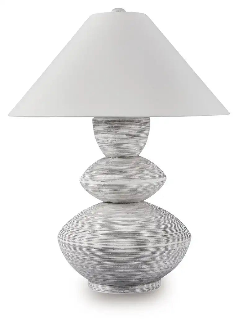 Brickdon - Poly Table Lamp - Distressed White - Best Buy Furniture