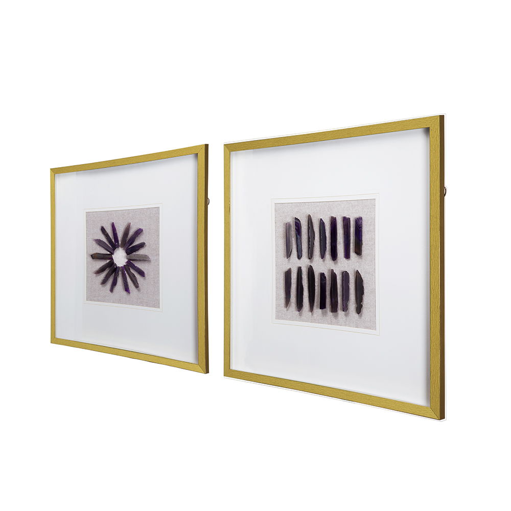 Grace Purple Agate Shadow Boxes Wall Art (Set of 2) - Multicolor - Best Buy Furniture