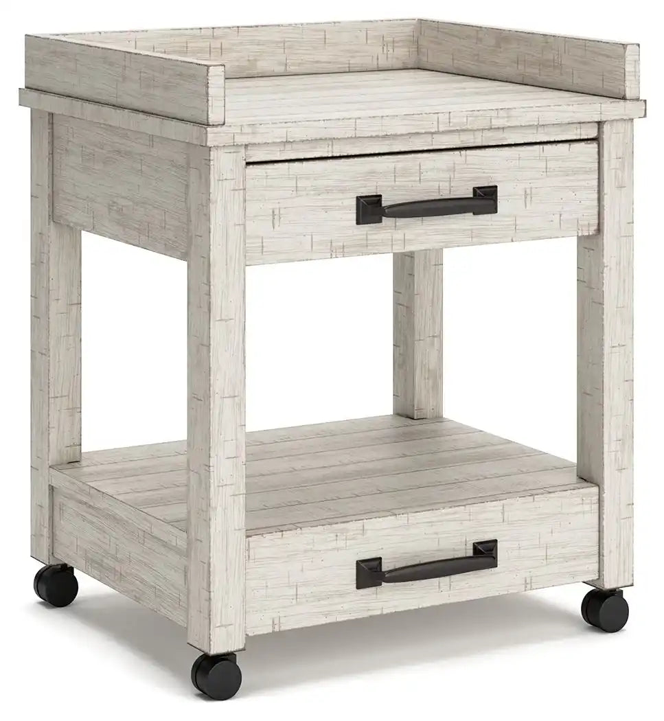 Carynhurst - Printer Stand - Whitewash - Best Buy Furniture