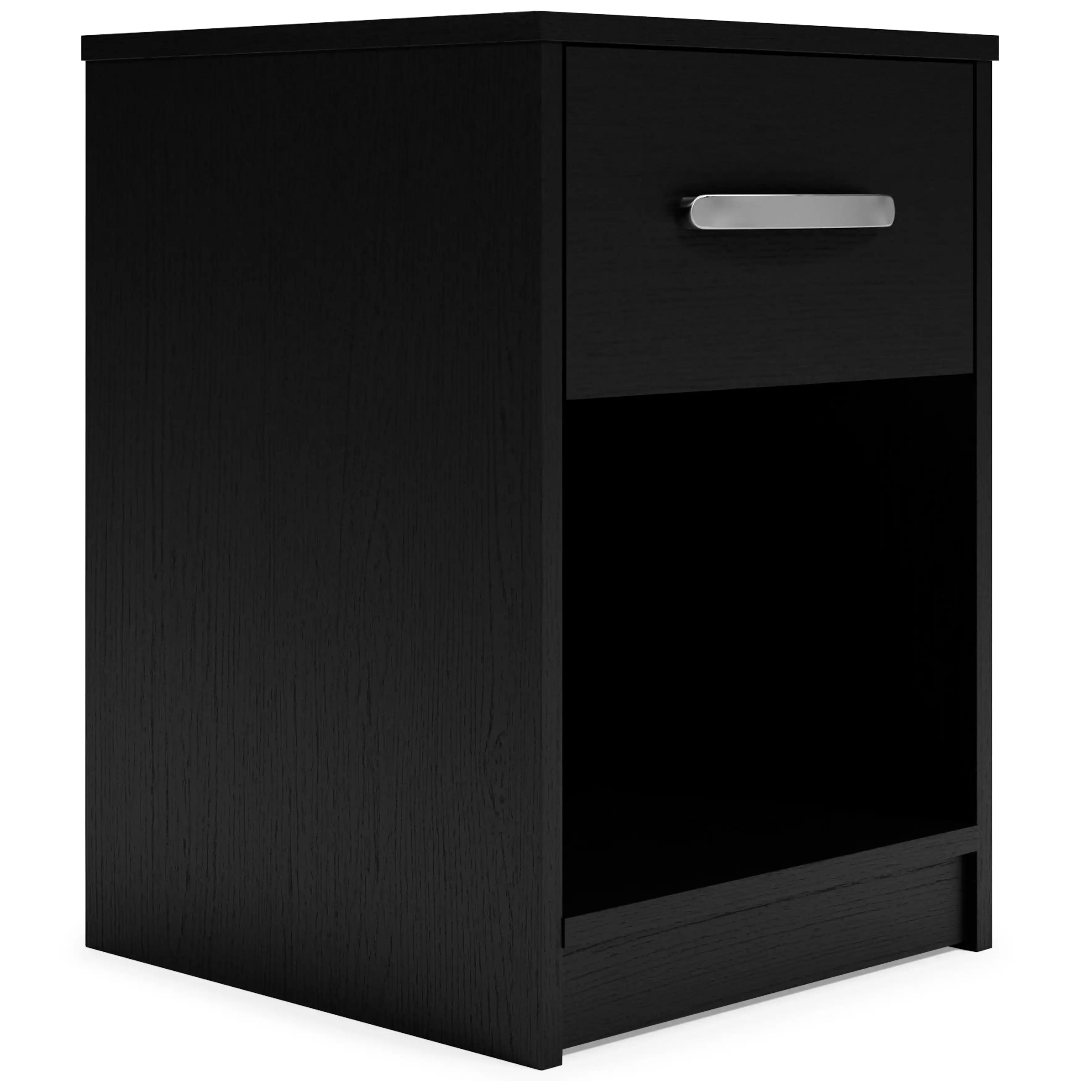 Finch - One Drawer Night Stand - 23" Height - Black - Best Buy Furniture