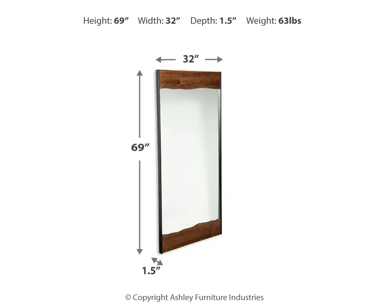 Panchali - Floor Mirror - Brown / Black - Best Buy Furniture
