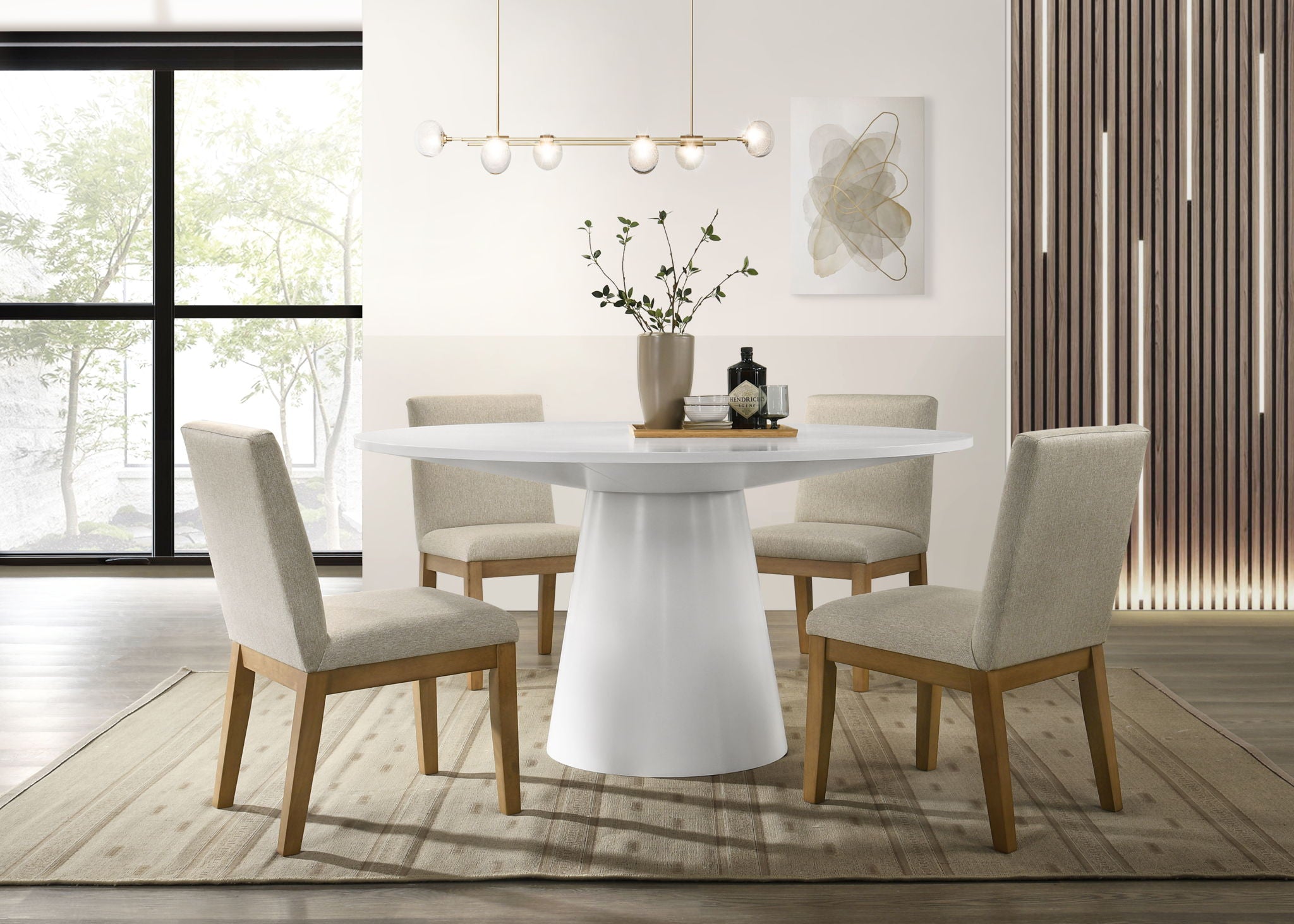Jasper - Wide Contemporary Round Dining Table Set - Best Buy Furniture