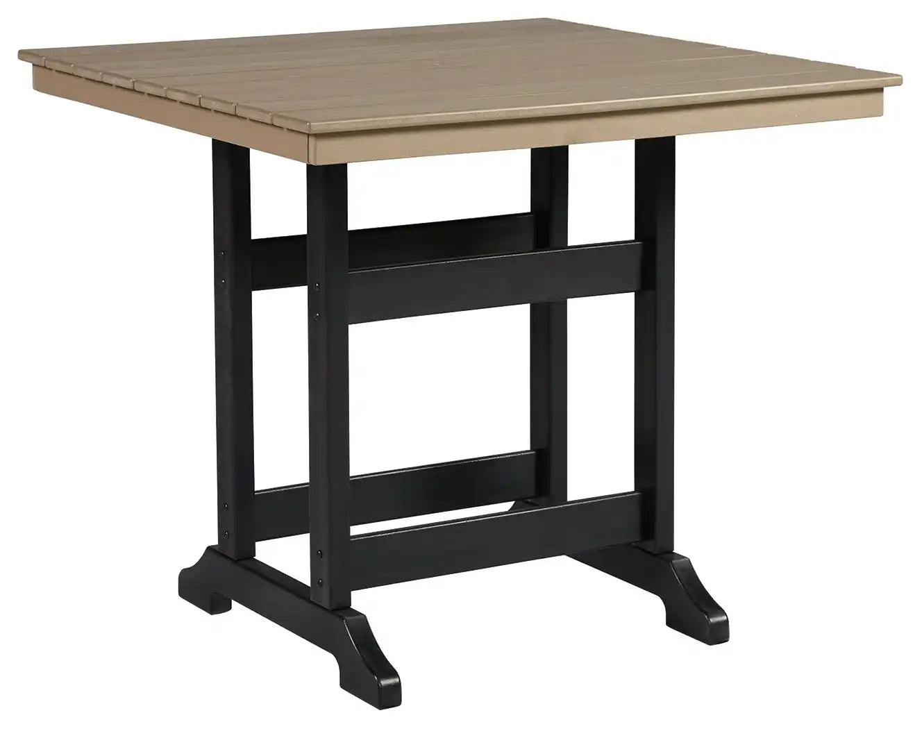 Fairen Trail - Square Counter TBL w/Umb OPT - Black / Driftwood - Best Buy Furniture