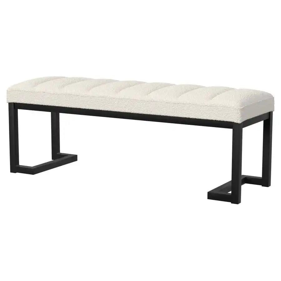 Mesa - Boucle Upholstered Tufted Accent Bench - Best Buy Furniture