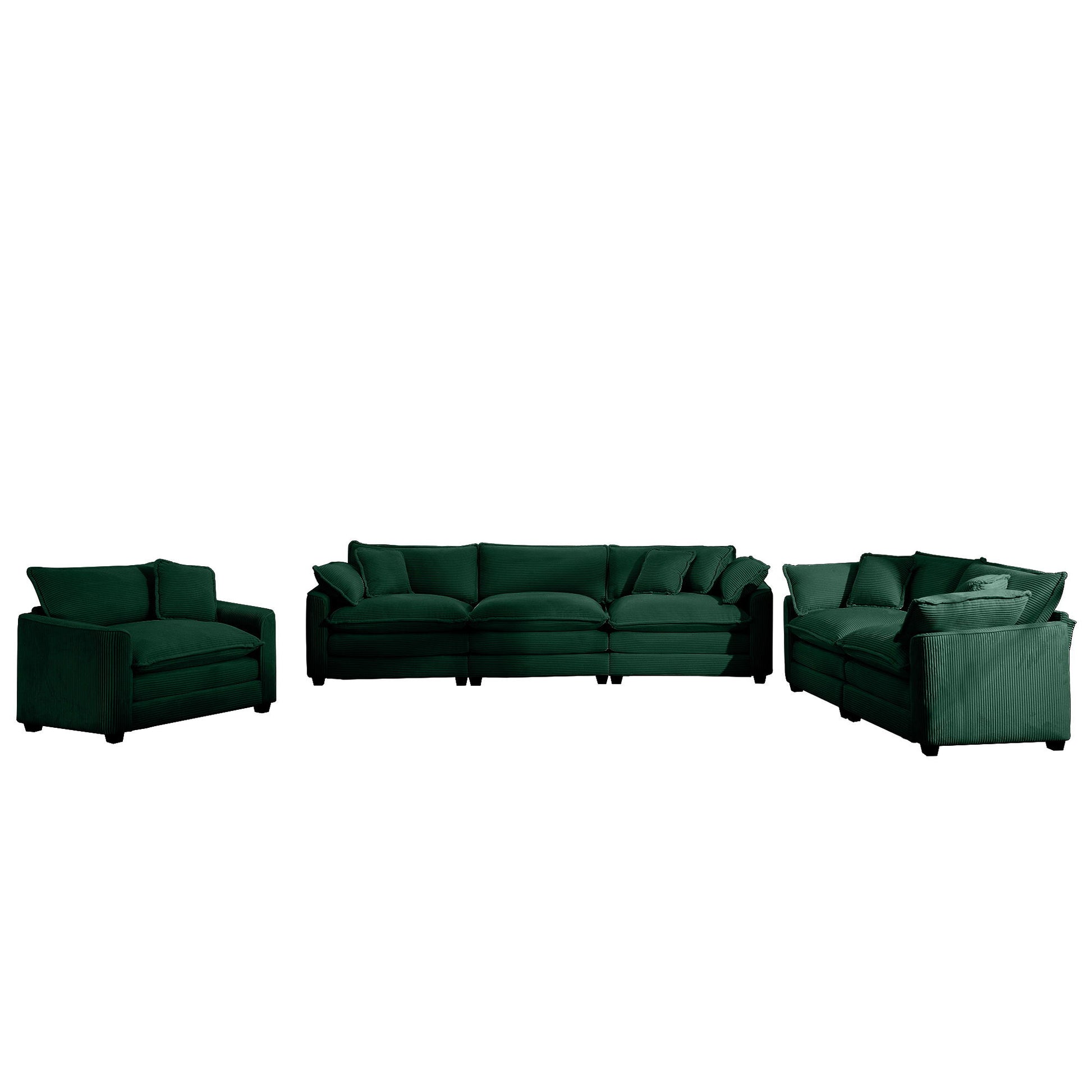Elegant Corduroy Oversized Sectional Sofa Set With Deep Seats And Flexible Layout - Best Buy Furniture