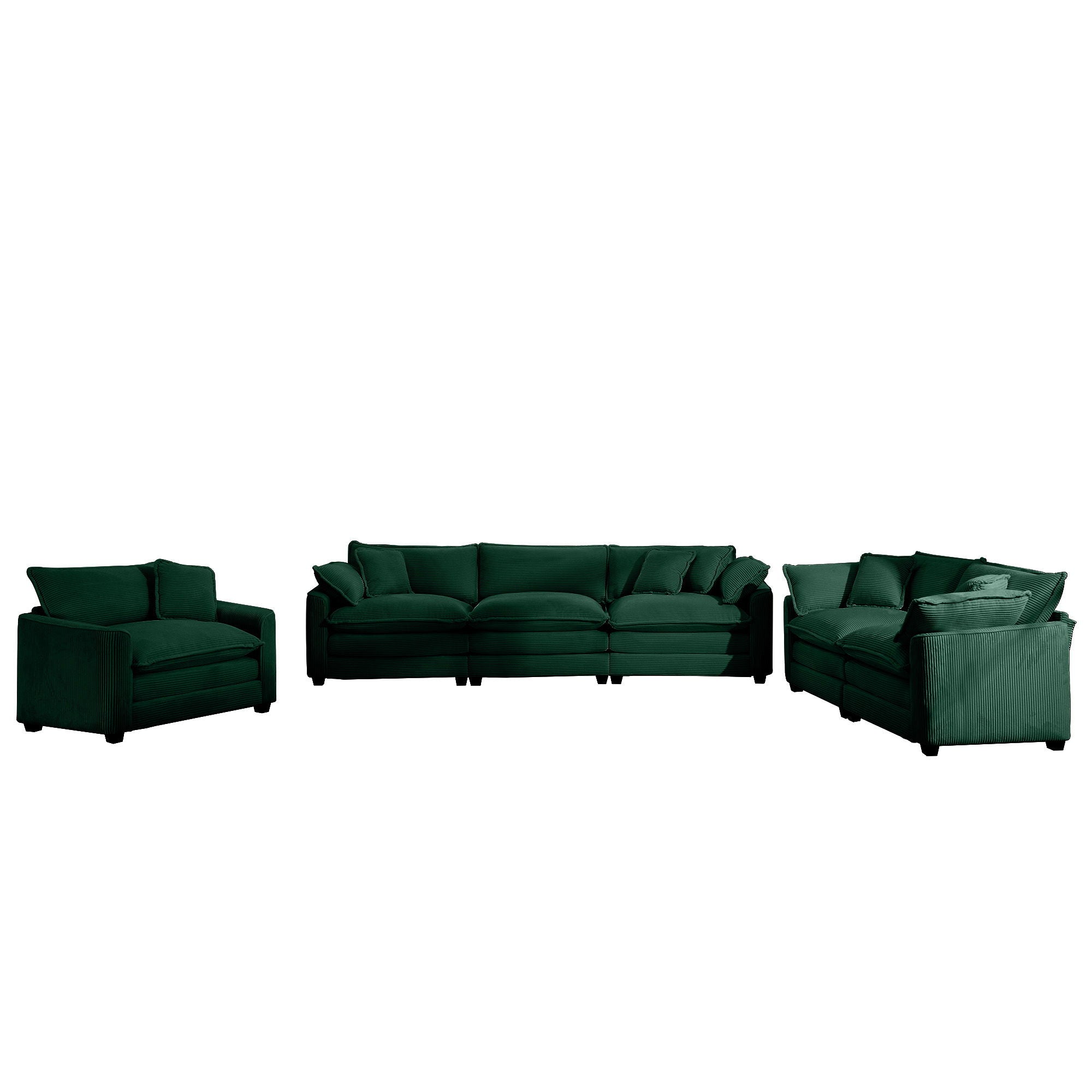 Elegant Corduroy Oversized Sectional Sofa Set With Deep Seats And Flexible Layout - Best Buy Furniture
