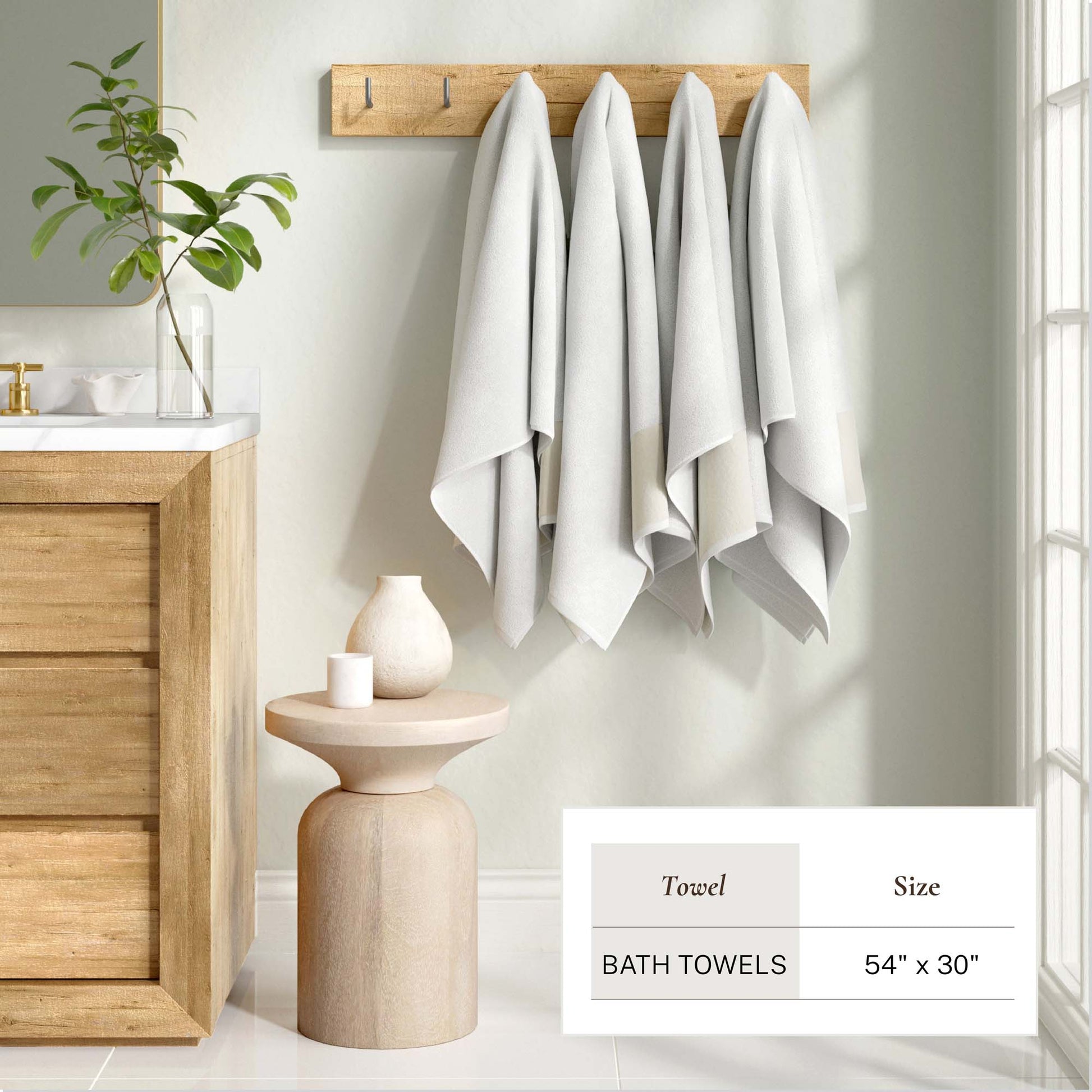 Cotton Linen-Like Border 6-Piece Towel Set - Priya Collection - Best Buy Furniture