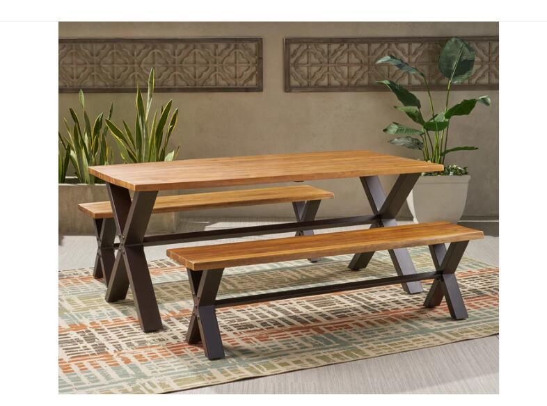 Sanibel - 3 Piece Dining Set - Teak - Best Buy Furniture