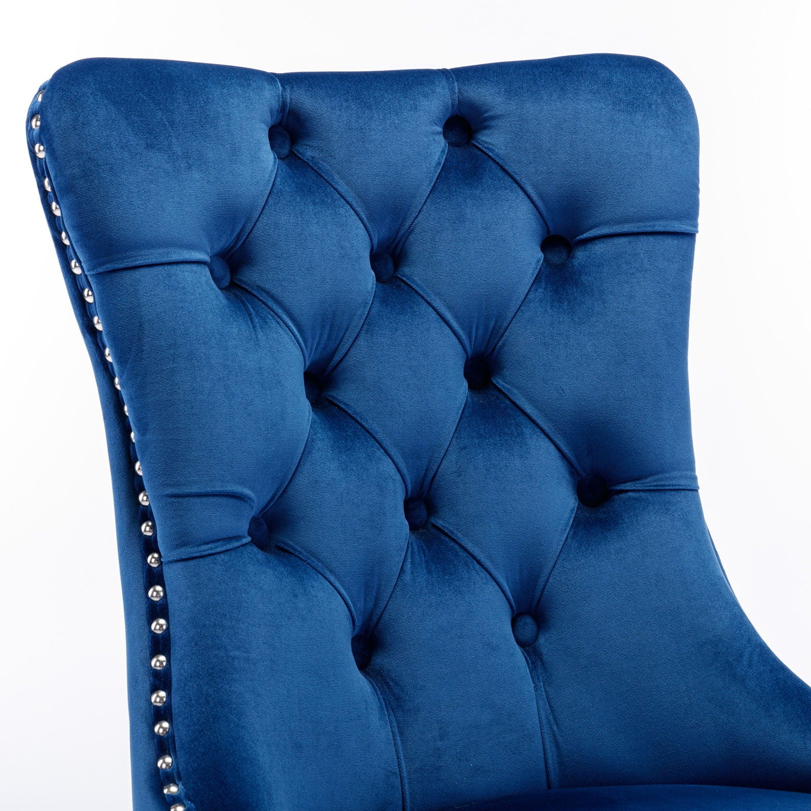 Nikki - Modern, High-End Tufted Solid Wood Contemporary Velvet Upholstered Dining Chair With Chrome Stainless Steel Plating Legs, Nailhead Trim (Set of 2) - Best Buy Furniture