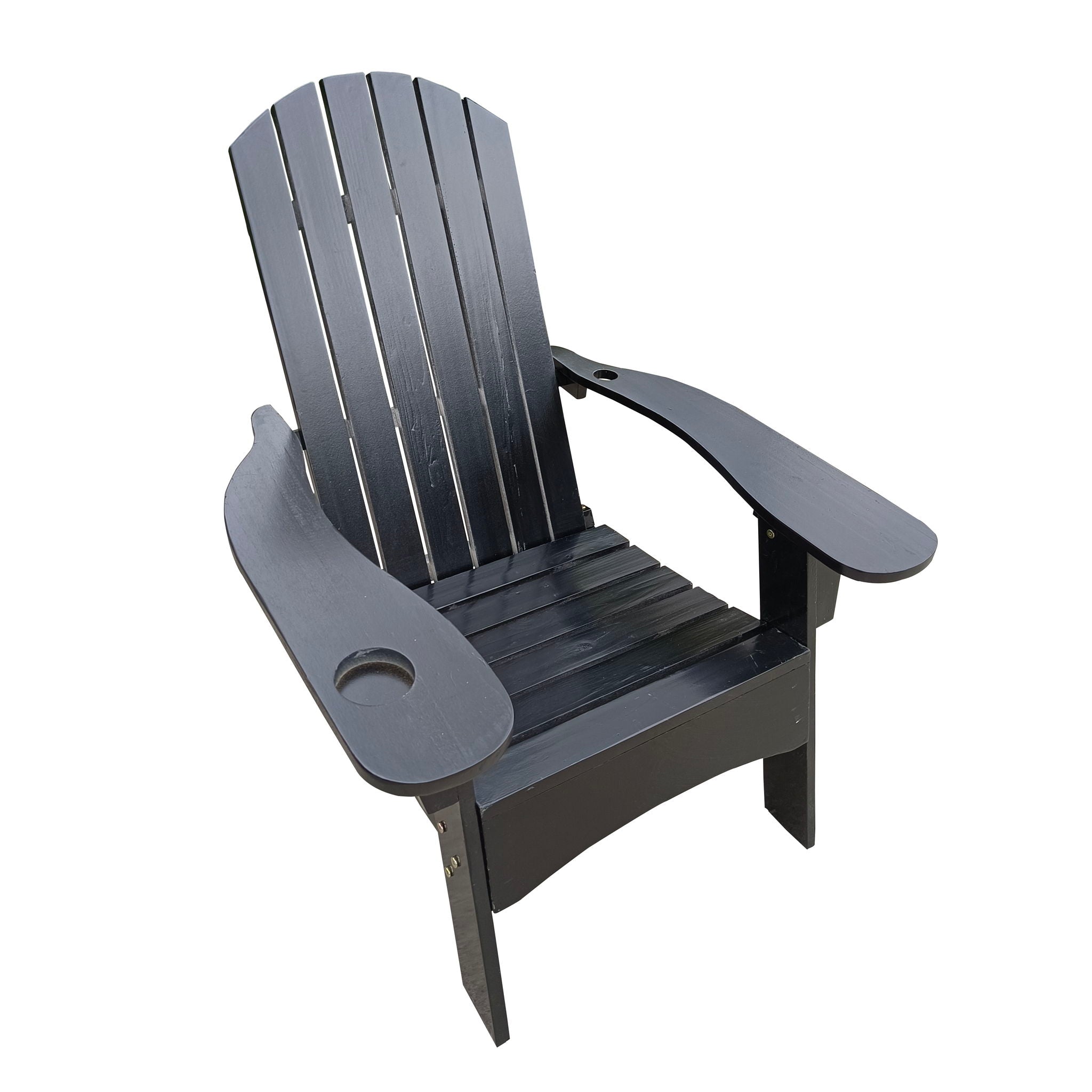 Outdoor Or Indoor Wood Adirondack Chair With An Hole To Hold Umbrella, On The Arm - Best Buy Furniture