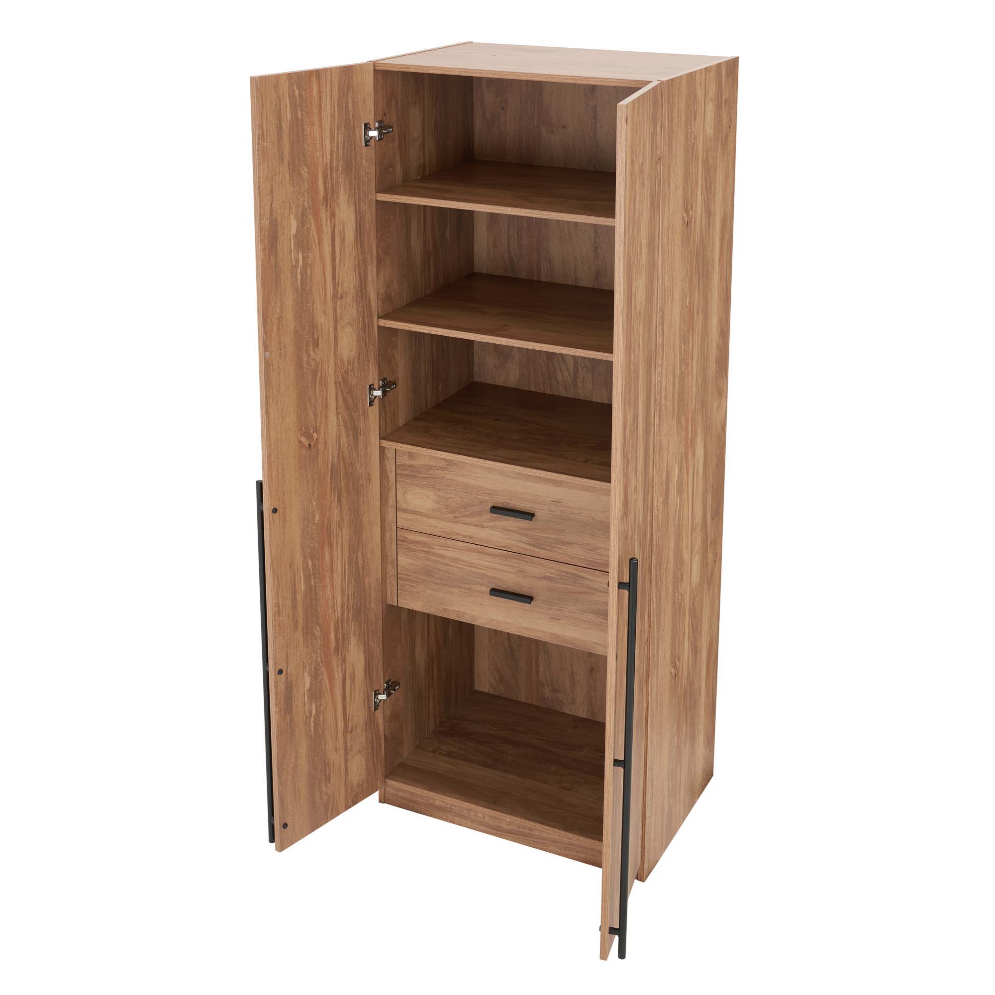Lee - Free Standing Wardrobe Closet With Drawers And Shelves